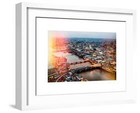 View of City of London with St. Paul's Cathedral at Nightfall - River Thames - London - UK-Philippe Hugonnard-Framed Art Print