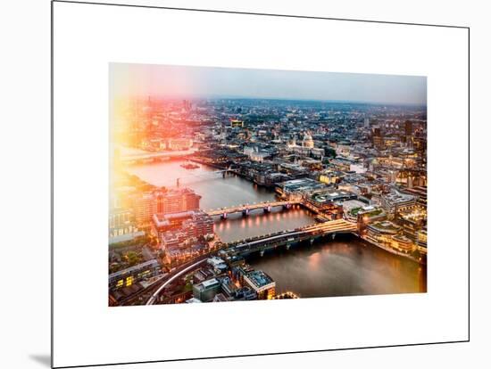 View of City of London with St. Paul's Cathedral at Nightfall - River Thames - London - UK-Philippe Hugonnard-Mounted Art Print