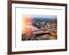 View of City of London with St. Paul's Cathedral at Nightfall - River Thames - London - UK-Philippe Hugonnard-Framed Art Print