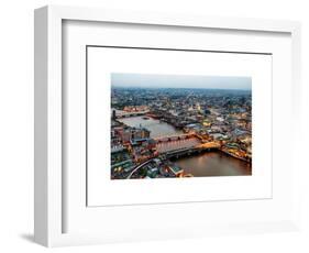 View of City of London with St. Paul's Cathedral at Nightfall - River Thames - London - UK-Philippe Hugonnard-Framed Art Print