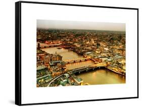 View of City of London with St. Paul's Cathedral at Nightfall - River Thames - London - UK-Philippe Hugonnard-Framed Stretched Canvas