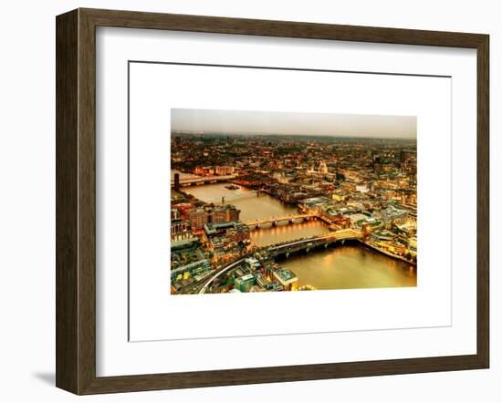 View of City of London with St. Paul's Cathedral at Nightfall - River Thames - London - UK-Philippe Hugonnard-Framed Art Print