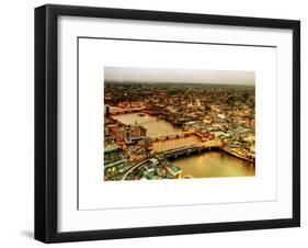 View of City of London with St. Paul's Cathedral at Nightfall - River Thames - London - UK-Philippe Hugonnard-Framed Art Print