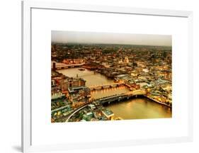 View of City of London with St. Paul's Cathedral at Nightfall - River Thames - London - UK-Philippe Hugonnard-Framed Art Print