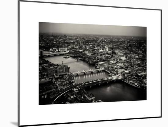 View of City of London with St. Paul's Cathedral at Nightfall - River Thames - London - UK-Philippe Hugonnard-Mounted Art Print