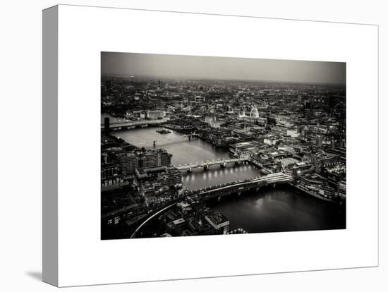 View of City of London with St. Paul's Cathedral at Nightfall - River Thames - London - UK-Philippe Hugonnard-Stretched Canvas