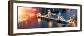 View of City of London with the Tower Bridge at Night - London - UK - England - United Kingdom-Philippe Hugonnard-Framed Photographic Print