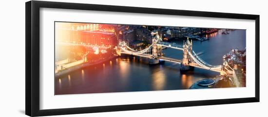 View of City of London with the Tower Bridge at Night - London - UK - England - United Kingdom-Philippe Hugonnard-Framed Photographic Print