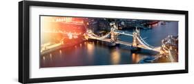 View of City of London with the Tower Bridge at Night - London - UK - England - United Kingdom-Philippe Hugonnard-Framed Photographic Print