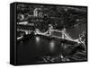 View of City of London with the Tower Bridge at Night - London - UK - England - United Kingdom-Philippe Hugonnard-Framed Stretched Canvas