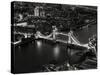 View of City of London with the Tower Bridge at Night - London - UK - England - United Kingdom-Philippe Hugonnard-Stretched Canvas