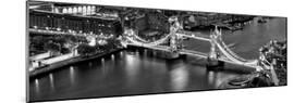 View of City of London with the Tower Bridge at Night - London - UK - England - United Kingdom-Philippe Hugonnard-Mounted Photographic Print