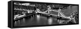 View of City of London with the Tower Bridge at Night - London - UK - England - United Kingdom-Philippe Hugonnard-Framed Stretched Canvas