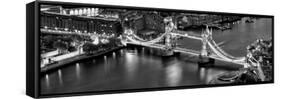 View of City of London with the Tower Bridge at Night - London - UK - England - United Kingdom-Philippe Hugonnard-Framed Stretched Canvas