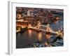 View of City of London with the Tower Bridge at Night - London - UK - England - United Kingdom-Philippe Hugonnard-Framed Photographic Print