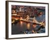 View of City of London with the Tower Bridge at Night - London - UK - England - United Kingdom-Philippe Hugonnard-Framed Photographic Print