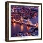 View of City of London with the Tower Bridge at Night - London - UK - England - United Kingdom-Philippe Hugonnard-Framed Photographic Print