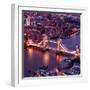 View of City of London with the Tower Bridge at Night - London - UK - England - United Kingdom-Philippe Hugonnard-Framed Photographic Print