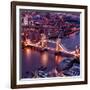 View of City of London with the Tower Bridge at Night - London - UK - England - United Kingdom-Philippe Hugonnard-Framed Photographic Print