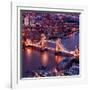 View of City of London with the Tower Bridge at Night - London - UK - England - United Kingdom-Philippe Hugonnard-Framed Photographic Print