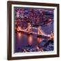 View of City of London with the Tower Bridge at Night - London - UK - England - United Kingdom-Philippe Hugonnard-Framed Photographic Print