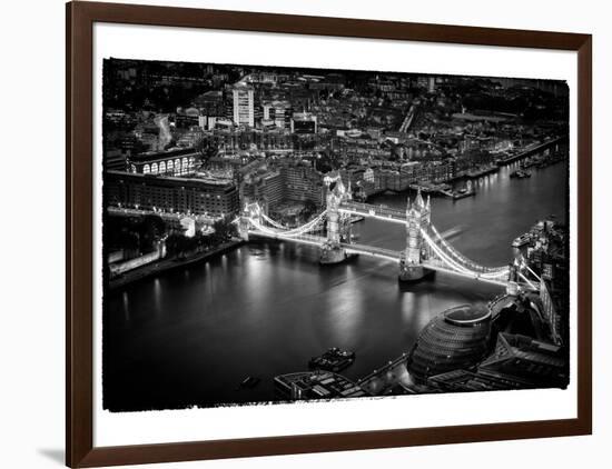 View of City of London with the Tower Bridge at Night - London - UK - England - United Kingdom-Philippe Hugonnard-Framed Photographic Print