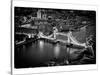 View of City of London with the Tower Bridge at Night - London - UK - England - United Kingdom-Philippe Hugonnard-Stretched Canvas