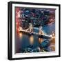 View of City of London with the Tower Bridge at Night - London - UK - England - United Kingdom-Philippe Hugonnard-Framed Photographic Print