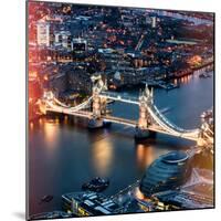 View of City of London with the Tower Bridge at Night - London - UK - England - United Kingdom-Philippe Hugonnard-Mounted Photographic Print