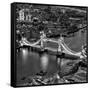 View of City of London with the Tower Bridge at Night - London - UK - England - United Kingdom-Philippe Hugonnard-Framed Stretched Canvas