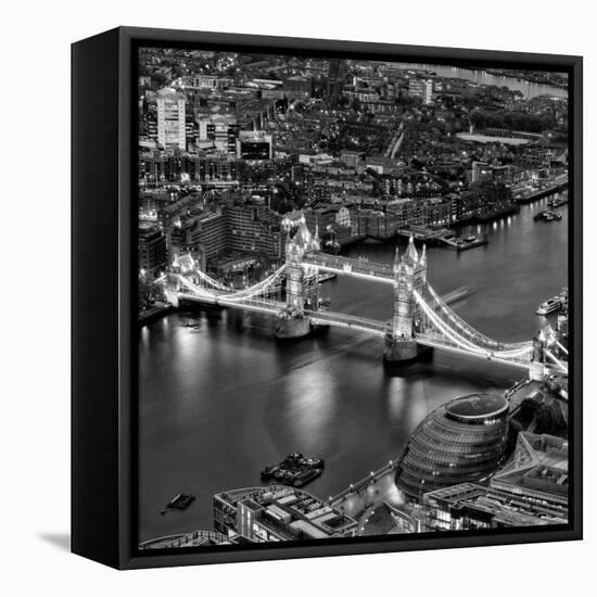 View of City of London with the Tower Bridge at Night - London - UK - England - United Kingdom-Philippe Hugonnard-Framed Stretched Canvas