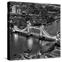 View of City of London with the Tower Bridge at Night - London - UK - England - United Kingdom-Philippe Hugonnard-Stretched Canvas