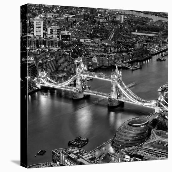 View of City of London with the Tower Bridge at Night - London - UK - England - United Kingdom-Philippe Hugonnard-Stretched Canvas