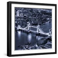 View of City of London with the Tower Bridge at Night - London - UK - England - United Kingdom-Philippe Hugonnard-Framed Photographic Print