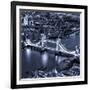 View of City of London with the Tower Bridge at Night - London - UK - England - United Kingdom-Philippe Hugonnard-Framed Photographic Print