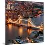 View of City of London with the Tower Bridge at Night - London - UK - England - United Kingdom-Philippe Hugonnard-Mounted Photographic Print