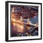 View of City of London with the Tower Bridge at Night - London - UK - England - United Kingdom-Philippe Hugonnard-Framed Photographic Print