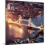 View of City of London with the Tower Bridge at Night - London - UK - England - United Kingdom-Philippe Hugonnard-Mounted Photographic Print