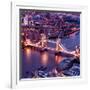 View of City of London with the Tower Bridge at Night - London - UK - England - United Kingdom-Philippe Hugonnard-Framed Photographic Print