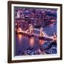 View of City of London with the Tower Bridge at Night - London - UK - England - United Kingdom-Philippe Hugonnard-Framed Photographic Print