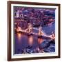 View of City of London with the Tower Bridge at Night - London - UK - England - United Kingdom-Philippe Hugonnard-Framed Photographic Print