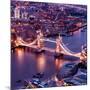 View of City of London with the Tower Bridge at Night - London - UK - England - United Kingdom-Philippe Hugonnard-Mounted Photographic Print