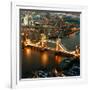 View of City of London with the Tower Bridge at Night - London - UK - England - United Kingdom-Philippe Hugonnard-Framed Photographic Print