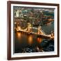 View of City of London with the Tower Bridge at Night - London - UK - England - United Kingdom-Philippe Hugonnard-Framed Photographic Print