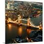 View of City of London with the Tower Bridge at Night - London - UK - England - United Kingdom-Philippe Hugonnard-Mounted Photographic Print