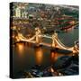 View of City of London with the Tower Bridge at Night - London - UK - England - United Kingdom-Philippe Hugonnard-Stretched Canvas