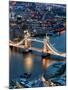 View of City of London with the Tower Bridge at Night - London - UK - England - United Kingdom-Philippe Hugonnard-Mounted Photographic Print