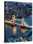 View of City of London with the Tower Bridge at Night - London - UK - England - United Kingdom-Philippe Hugonnard-Stretched Canvas