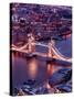 View of City of London with the Tower Bridge at Night - London - UK - England - United Kingdom-Philippe Hugonnard-Stretched Canvas