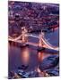 View of City of London with the Tower Bridge at Night - London - UK - England - United Kingdom-Philippe Hugonnard-Mounted Photographic Print